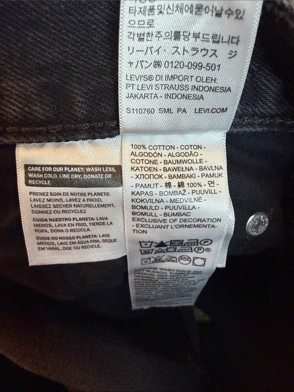 Levi’s® Icon Premium Denim Mini Skirt Faded Black Denim Button Fly Size 27 - Picture 7 of 10